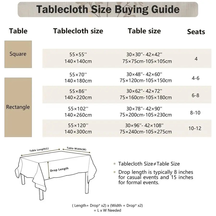 Rustic Waterproof Linen Tablecloth, Heavyweight Tablecloth for Rectangle Tables, Burlap Table Cover