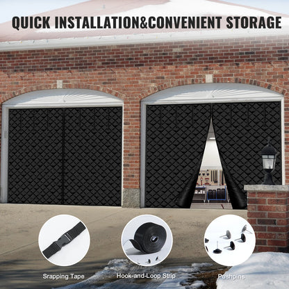 Garage Door Screen for Winter Garage Door Insulation Kit Magnetic Thermal Insulated Door Curtain with 300DOxford Fabric