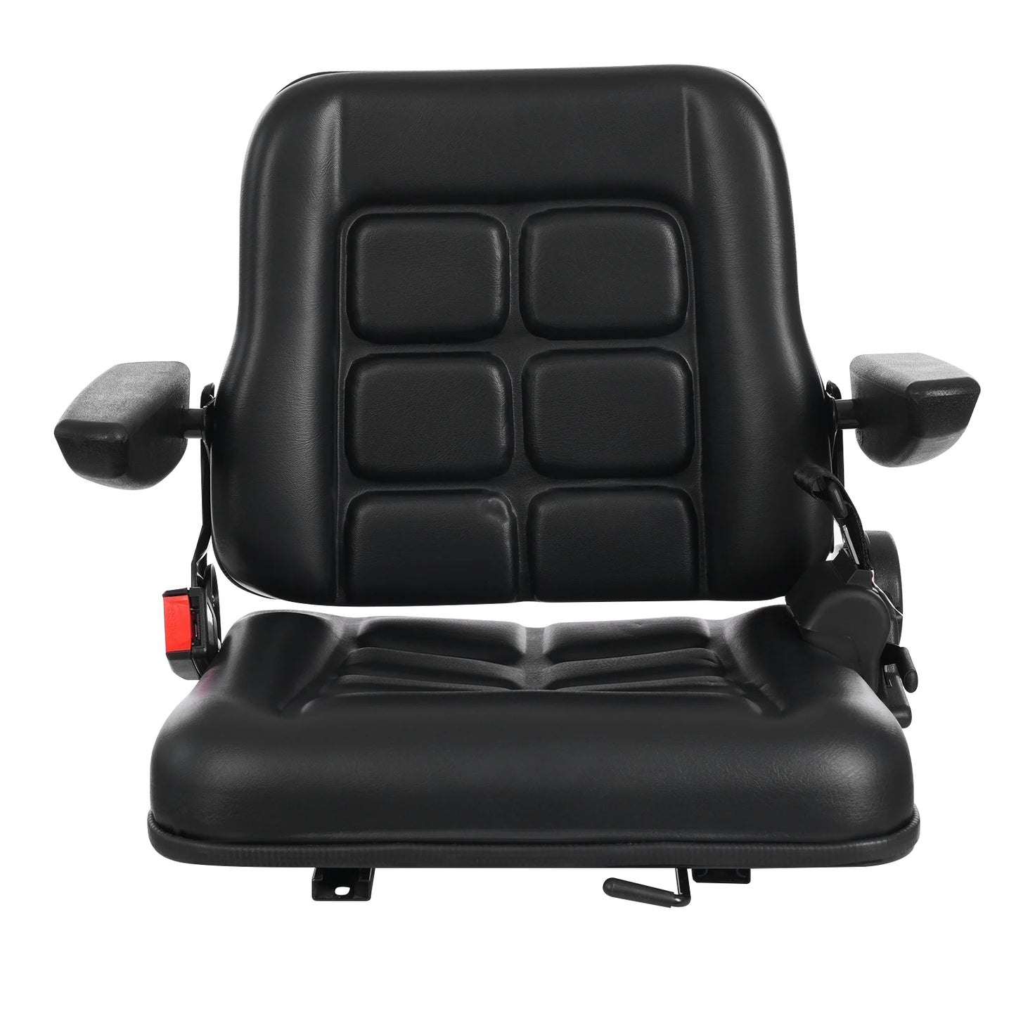 Forklift Seat with Safety Belt and Armrest Tractor Excavator Seat Capacity100kg  Adjustable Angle 35-180°