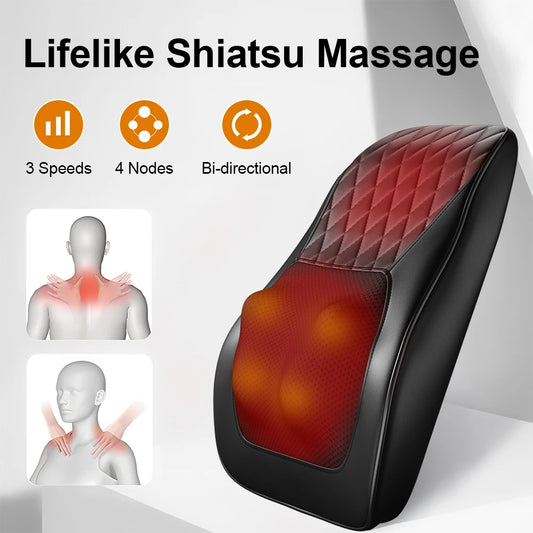 Back Massager Neck Massager with Heat 3D Kneading Massage Pillow for Relax Neck Back Shoulder Legs Gifts for Men Women Mom Dad