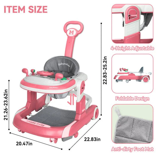 5 in 1 Baby Walker Anti-Rollover for Infants Multifunctional