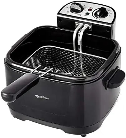 2.0L Electric Deep Fryer – 1500W, 8-Cup, Timer, Adjustable Temp, Black
