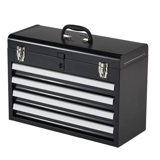 20.5in Metal Tool Box Portable 4-Drawers Tool Chest with Drawers Locking Multi-Function Tool Organizer for Workshop