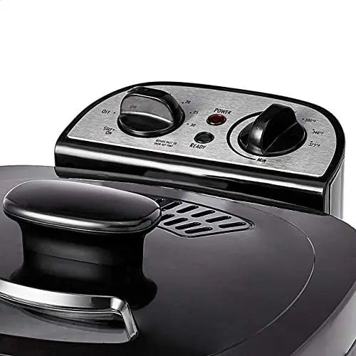 2.0L Electric Deep Fryer – 1500W, 8-Cup, Timer, Adjustable Temp, Black