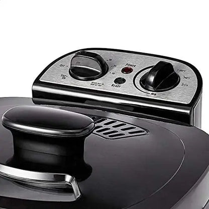 2.0L Electric Deep Fryer – 1500W, 8-Cup, Timer, Adjustable Temp, Black