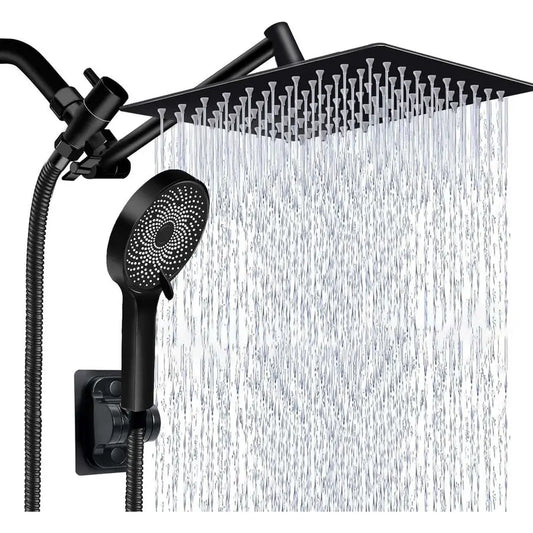 10 Inch High Pressure Rain Shower Head with Handheld Spray Combo, Adjustable Dual Rainfall Shower Head