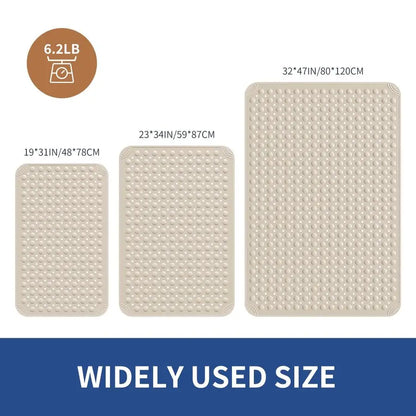 Extra Large Shower Mat 47x 32, TPE Non Slip Shower Mat for Shower Stall, Inside Walk in Shower Mats with Drain Holes Suction Cup
