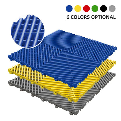 25PCS 1.8cm Thickness Garage Floor Mats Car Wash Room Floor Mat Multi Function Car Beauty Plastic Splicing Grille Tiles