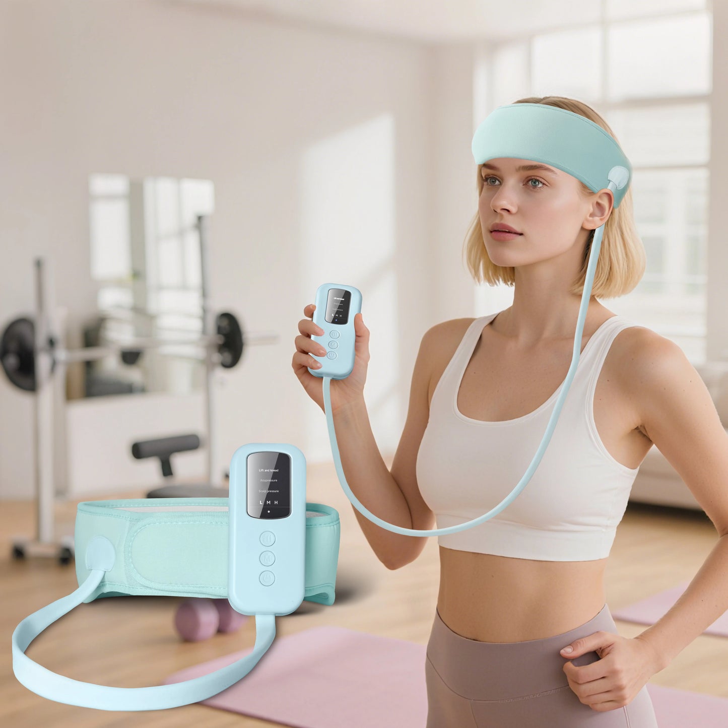 USB Powered Migraine Relief Cap - Head & Eye Massager with Compression & Heating Functions, Stress Relief & Sleep Aid, Adjusta