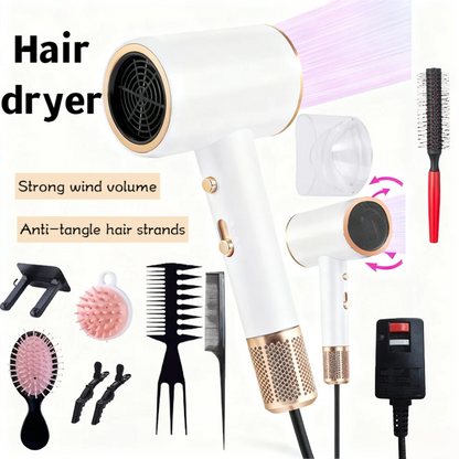 10 Piece Hair Dryer Set,  Multi-Speed Adjustable Blow Dryer