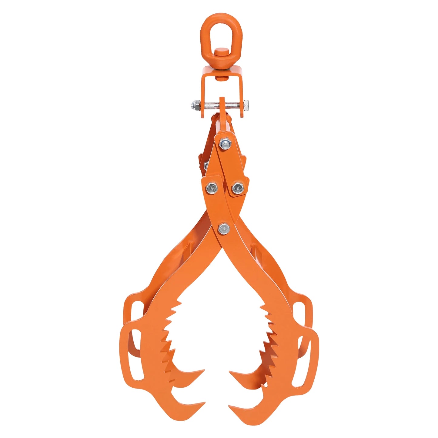 4 Claw Log-Lifting Tong Professional Log Skidding Tong Orange Steel Non-slip Jaw for Forestry Ranching Construction