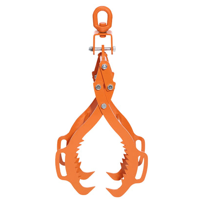 4 Claw Log-Lifting Tong Professional Log Skidding Tong Orange Steel Non-slip Jaw for Forestry Ranching Construction