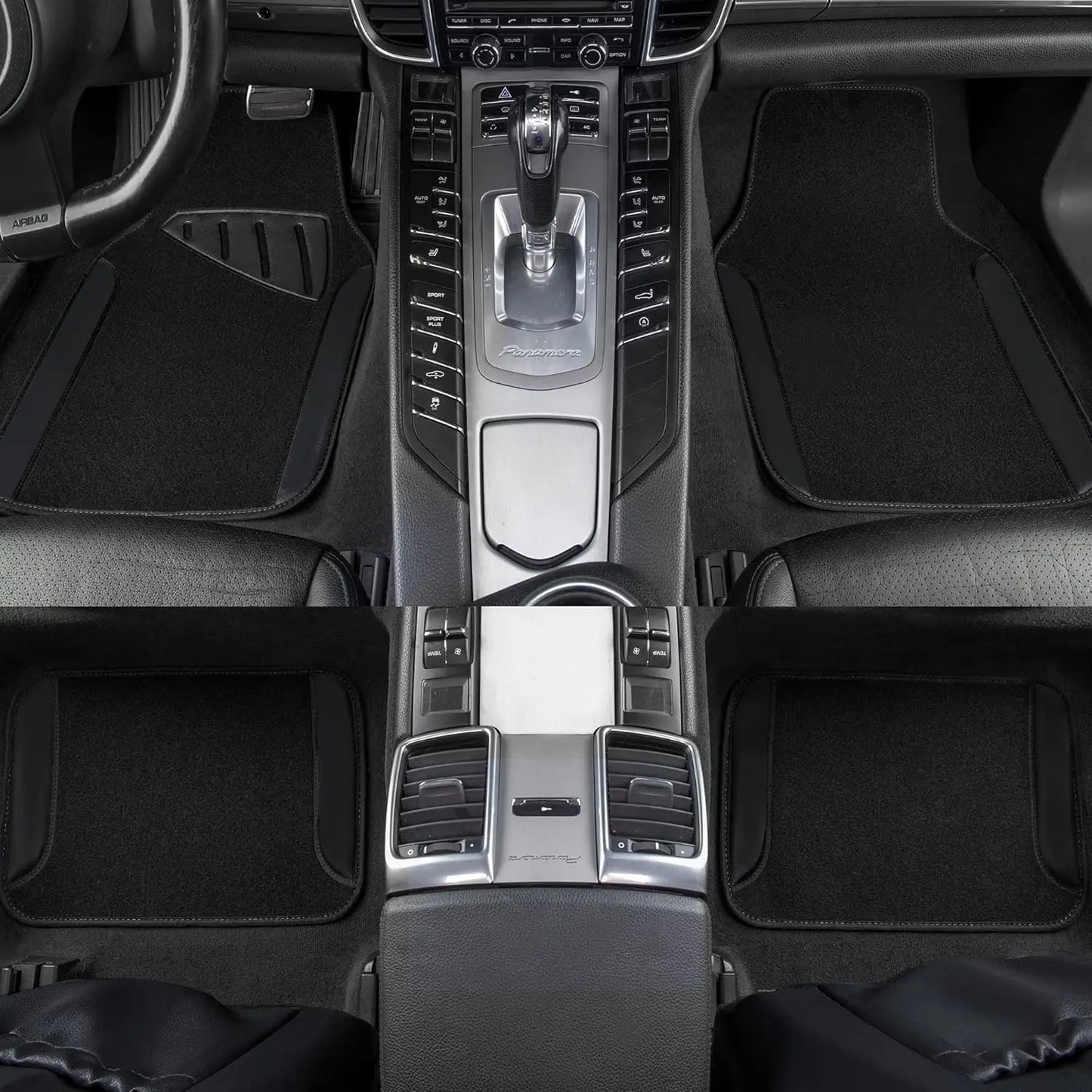 Universal Waterproof Car Floor Mats Set of 4, Anti-Slip Backing & Heel Pad for SUV Vans Sedans Trucks