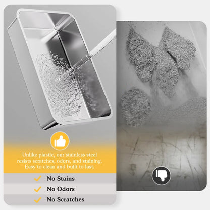 Stainless Steel Cat Litter Box With Lid, XL Metal For Big Cats, Never Absorbs Odors, Non-Sticky, Easy Clean, Anti-Urine Leakage