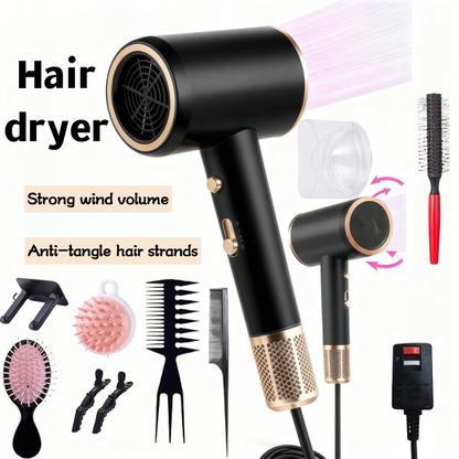 10 Piece Hair Dryer Set,  Multi-Speed Adjustable Blow Dryer