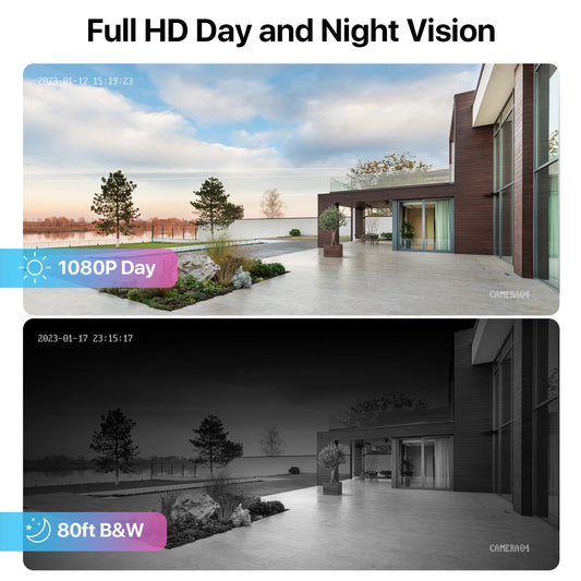 Home Wired Security System H.265+ 8CH DVR 4/8pcs 1080p Night Vision Outdoor Waterproof Video Surveillance Camera Kit