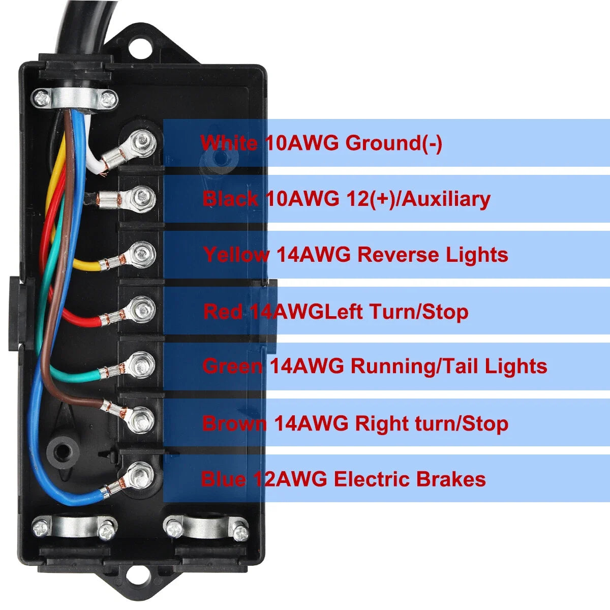 8FT 7Way Trailer Plug Inline Trailer Cord Socket Plug Connector Adaptor Waterproof Trailer Wiring Harness 7Pin Trailer Connector