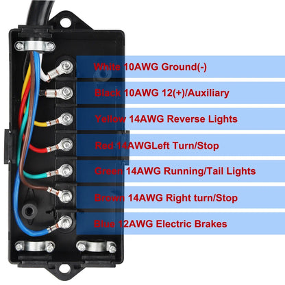 8FT 7Way Trailer Plug Inline Trailer Cord Socket Plug Connector Adaptor Waterproof Trailer Wiring Harness 7Pin Trailer Connector