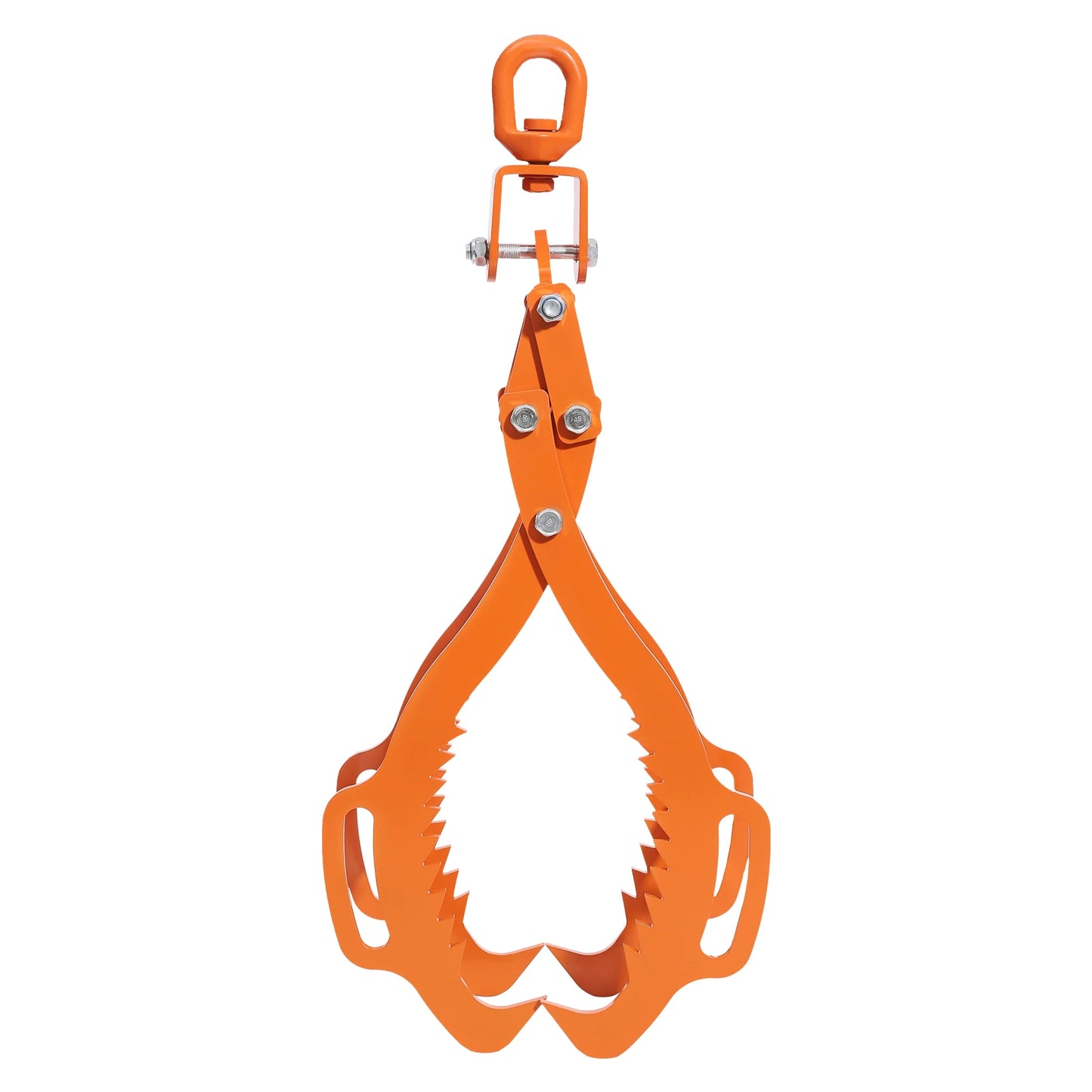 4 Claw Log-Lifting Tong Professional Log Skidding Tong Orange Steel Non-slip Jaw for Forestry Ranching Construction