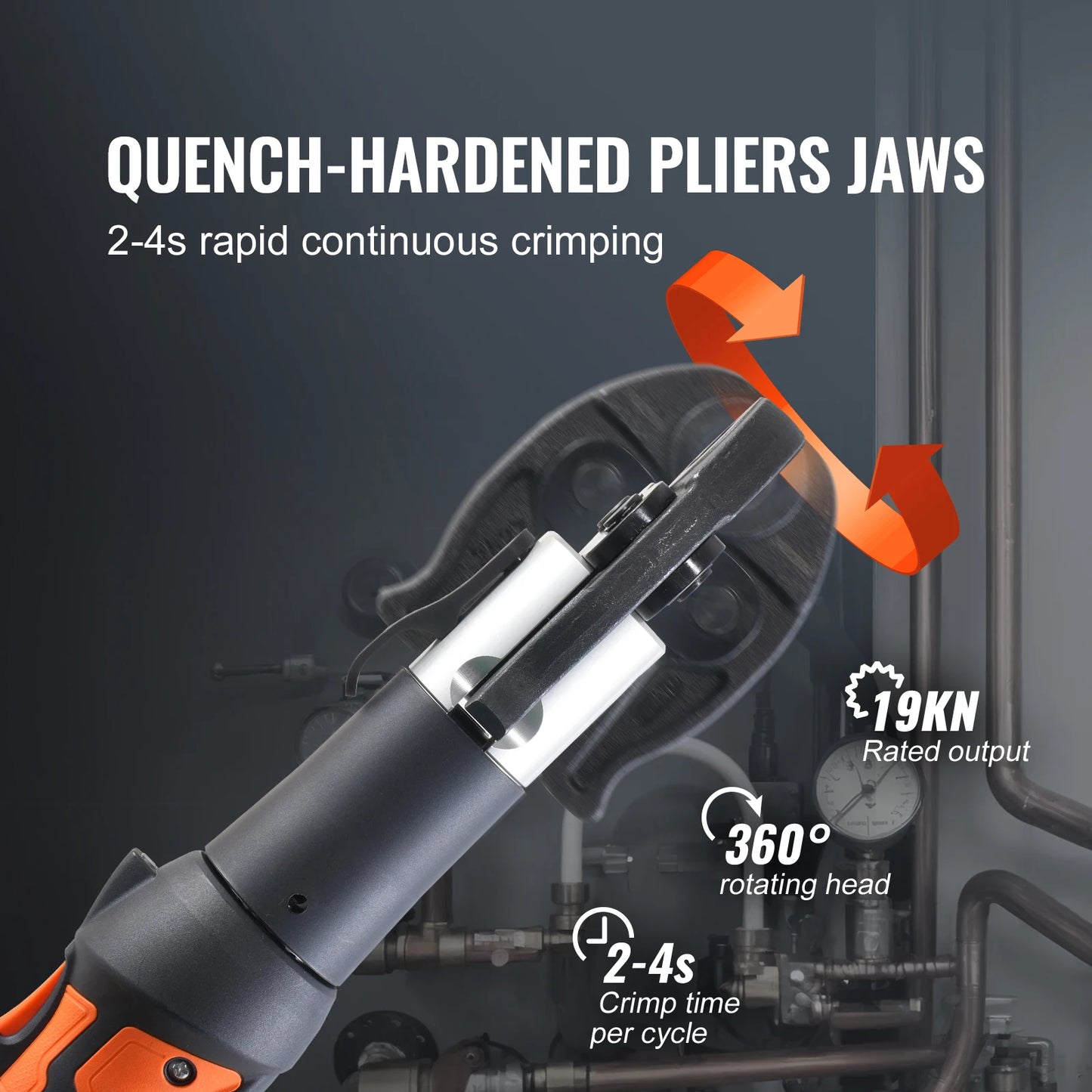 Pro Press Tool and Battery Kit Electric Pipe Crimping Tool with V15 V22 V28 Jaws Press Tool Kit with 2pcs 2.0Ah Battery