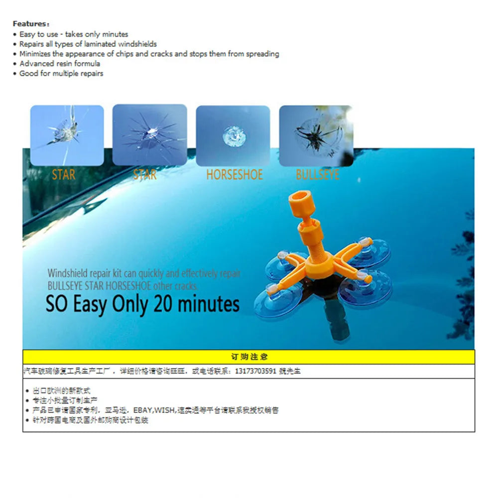 DIY Car Windshield Cracked Repair Kit Upgrade Auto Glass Nano Repair Fluid Windscreen Scratch Crack Restore Auto Window Repair