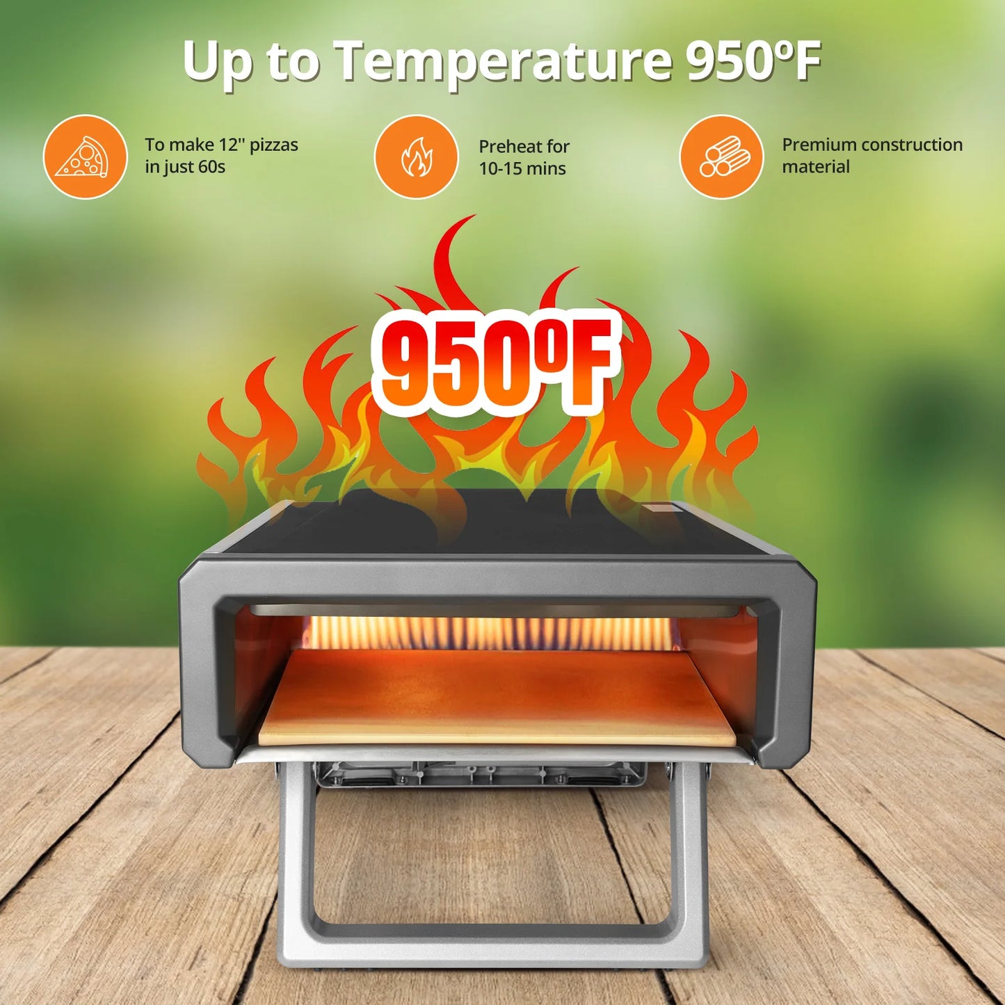 Pizza Oven, 12" Pizza Oven Outdoor with Gas Powered Propane and Portable Maker Accessories for Backyard Camping Outside