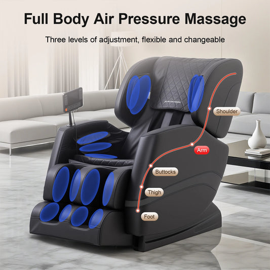 2026 New Zero Gravity Full Body Massage Chair - 10 Fixed Rollers, with Heating, Foot Massage, and Touchscreen Controls