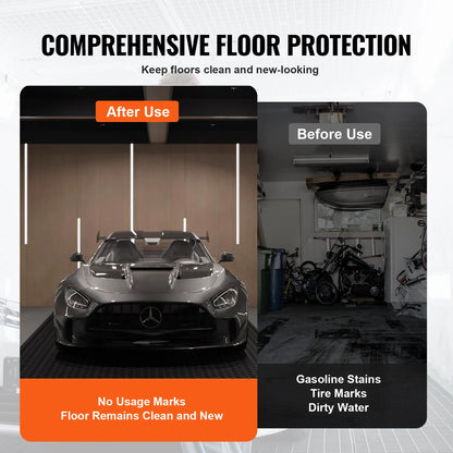 Diamond-Plate Rubber Flooring Roll 4 x 6/8/10/15 ft SBR Rubber Garage Floor Mat Easy to Clean for Under Cars Garage Gym