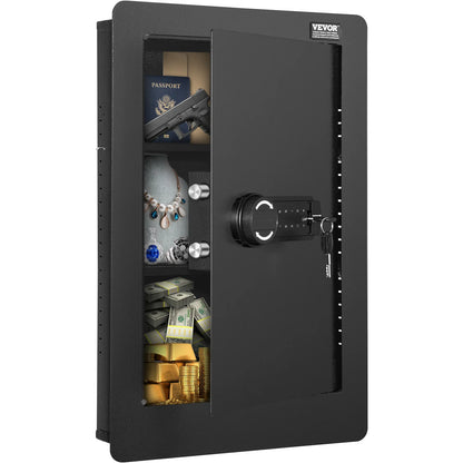 Tall Wall Safe 3/4-Tier Hidden Wall Safe w/ Keypad Q235 Cold-Rolled Steel In Wall Safe for Money Jewelry Passport Home