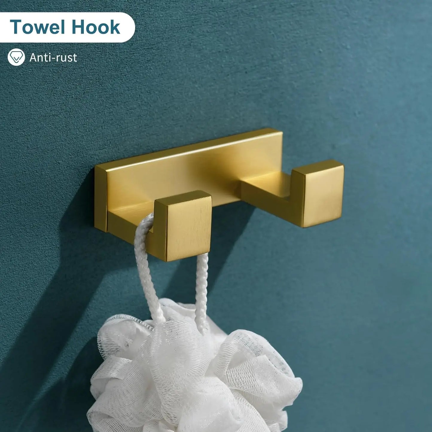 Towel Bar & Holder Set, Modern Gold Bathroom Stainless Steel, Wall Mounted