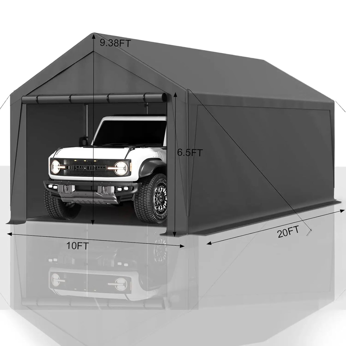 Carport 10x20 Ft Heavy Duty Steel Canopy, Storage Shed, Portable Garage, Party Tent, Portable Garage