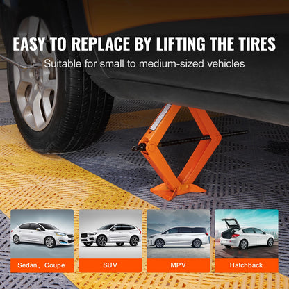 Scissor Jack 2.5 Ton/5512 lbs Scissor Car Jack 3.7"-17.1" Lifting Range Scissor Lift Jack Portable Tire Jack for Car