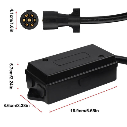 8FT 7Way Trailer Plug Inline Trailer Cord Socket Plug Connector Adaptor Waterproof Trailer Wiring Harness 7Pin Trailer Connector