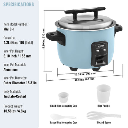 Rice Fast Cooker 40-Cup Rice Cooker 8.45 Qt / 8 Liter capacity and Warmer with Nonstick Inner Pot