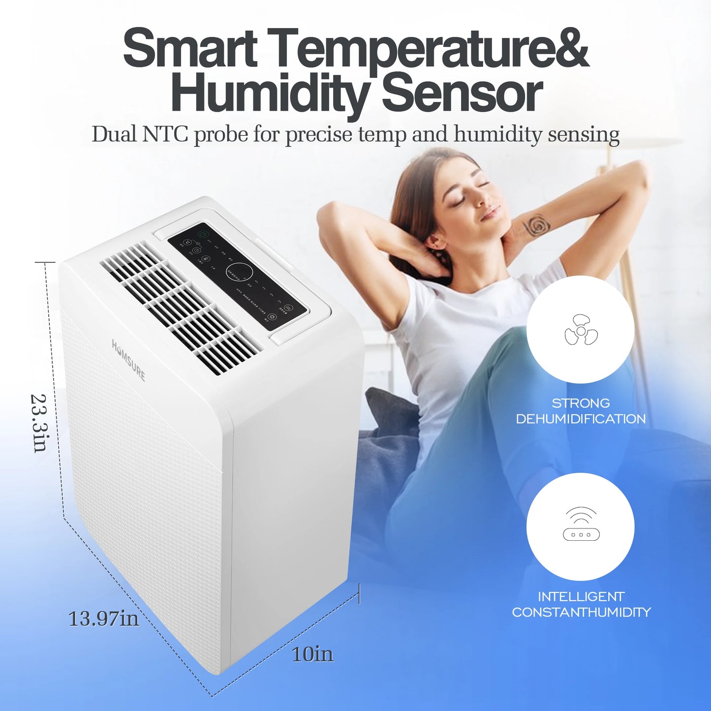 4500 Sq. Ft 70 Pints Dehumidifier for Basement and Home, Bedroom, Equipped With Drainage Hose, Automatic Defrosting