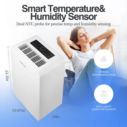 4500 Sq. Ft 70 Pints Dehumidifier for Basement and Home, Bedroom, Equipped With Drainage Hose, Automatic Defrosting