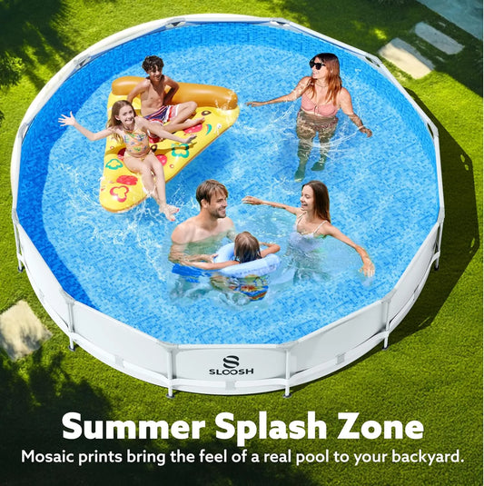 Above Ground Pool 12ft/10ft/15ft Outdoor Swimming Pool Set with Filter Pump