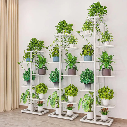 Plant Stand Indoor Outdoor, 7 Tier 8 Potted Metal Flower Shelf For Multiple Plants
