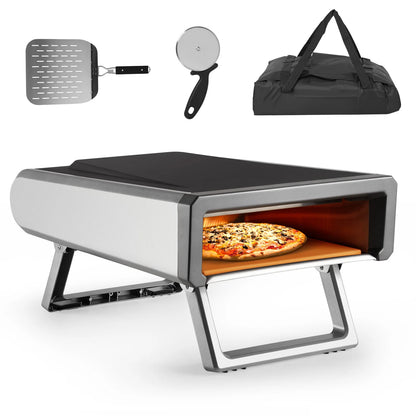 Pizza Oven, 12" Pizza Oven Outdoor with Gas Powered Propane and Portable Maker Accessories for Backyard Camping Outside