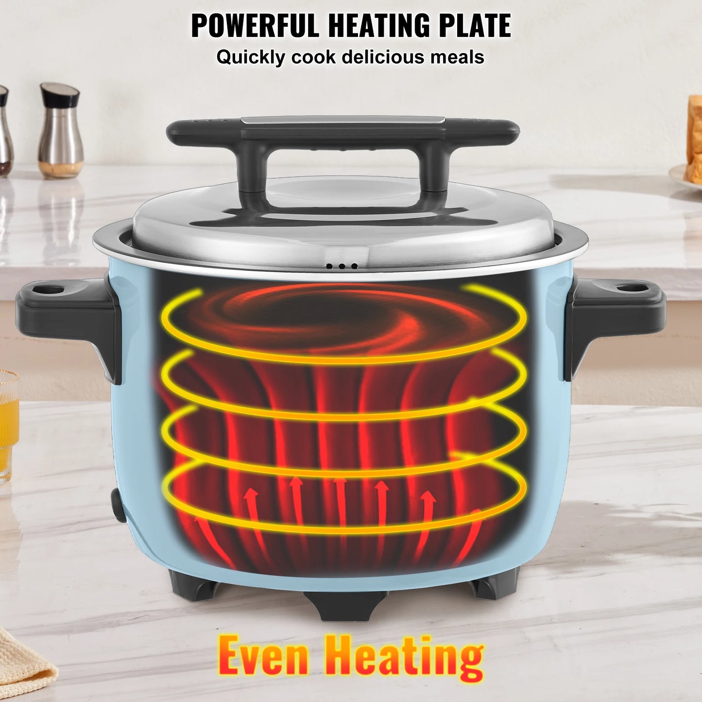 Rice Fast Cooker 40-Cup Rice Cooker 8.45 Qt / 8 Liter capacity and Warmer with Nonstick Inner Pot