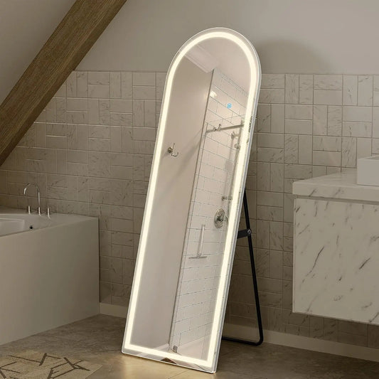 Full Length LED Mirror with Dimming & 3 Color Lights, Floor or Wall Mounted