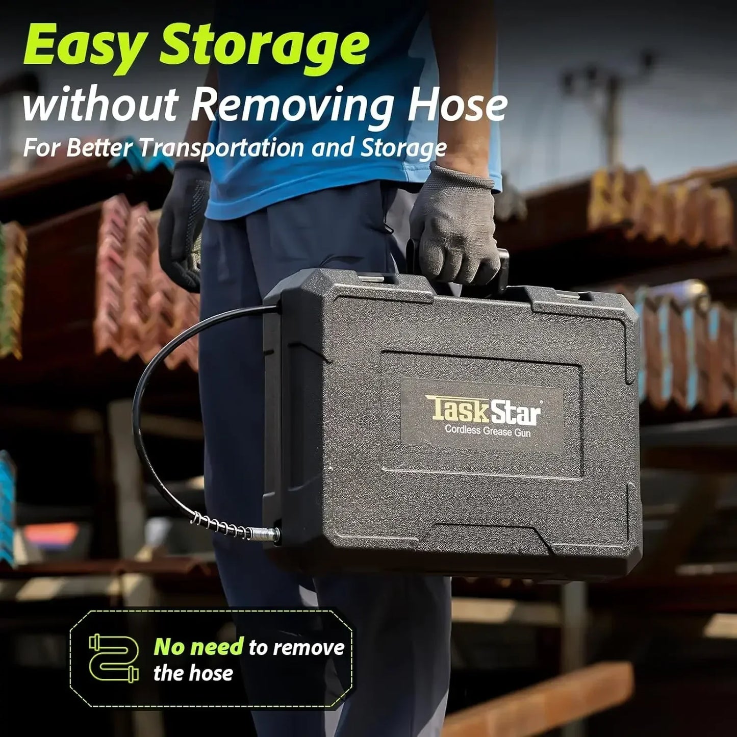 10000PSI Electric Grease Gun Kit 1m Flexible Hose Cordless Electric Oil Injector Fat Machine For Makita 18V Battery Pin