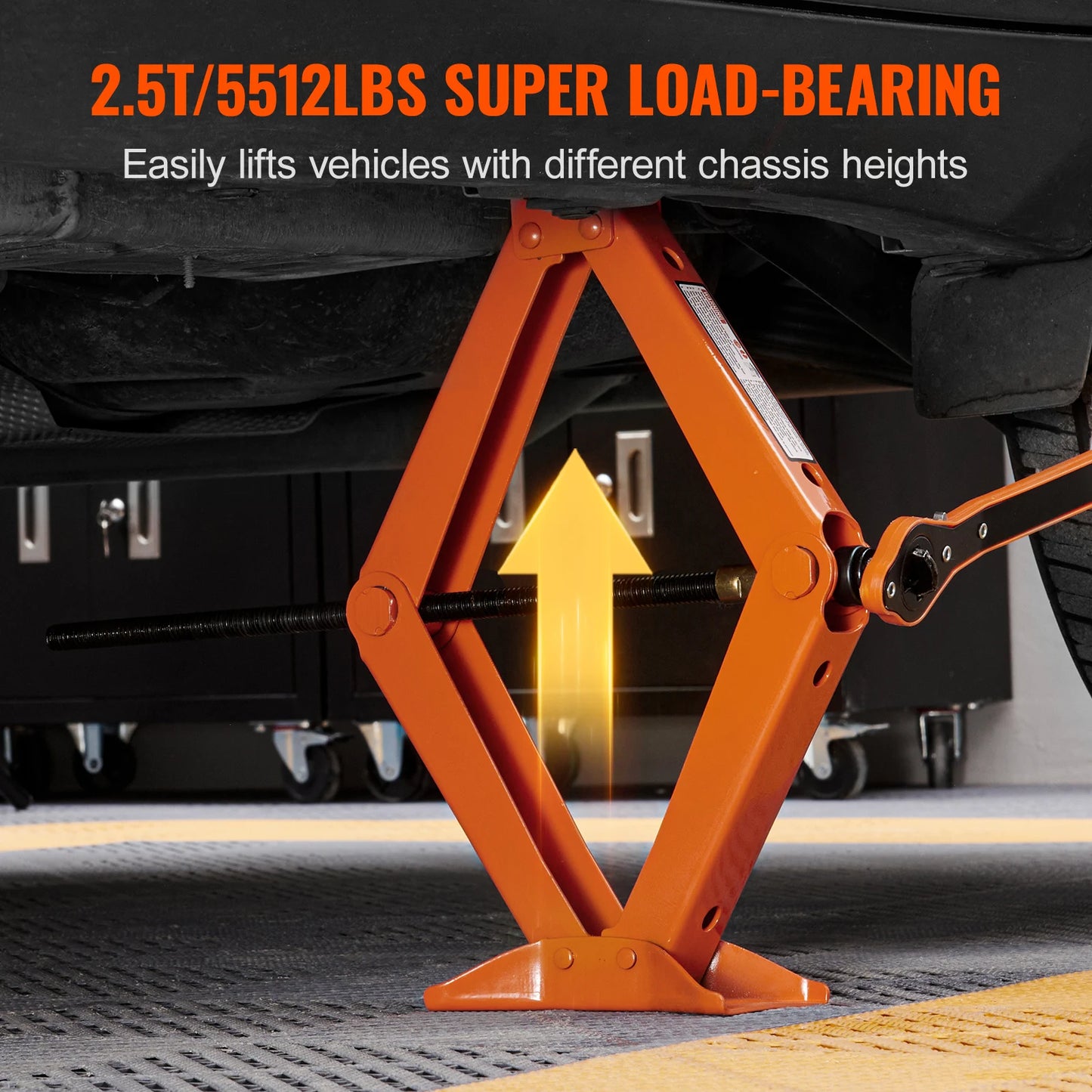 Scissor Jack 2.5 Ton/5512 lbs Scissor Car Jack 3.7"-17.1" Lifting Range Scissor Lift Jack Portable Tire Jack for Car