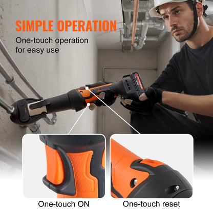 Pro Press Tool and Battery Kit Electric Pipe Crimping Tool with V15 V22 V28 Jaws Press Tool Kit with 2pcs 2.0Ah Battery