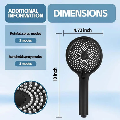 10 Inch High Pressure Rain Shower Head with Handheld Spray Combo, Adjustable Dual Rainfall Shower Head