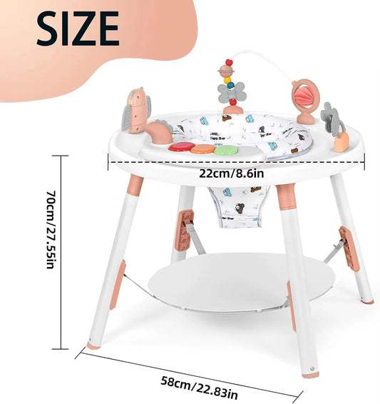 Baby 3-in-1 Activity Center Jumper and Table - with Removable Toys and 360° Rotating Seat