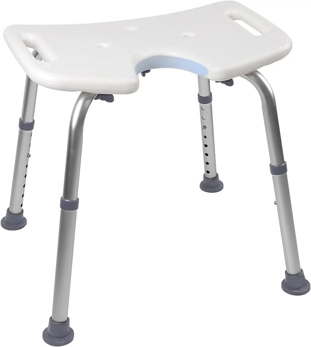 Adjustable U-Shaped Shower Chair with Open Seat, Non-Slip Bath Stool for Adults & Elderly
