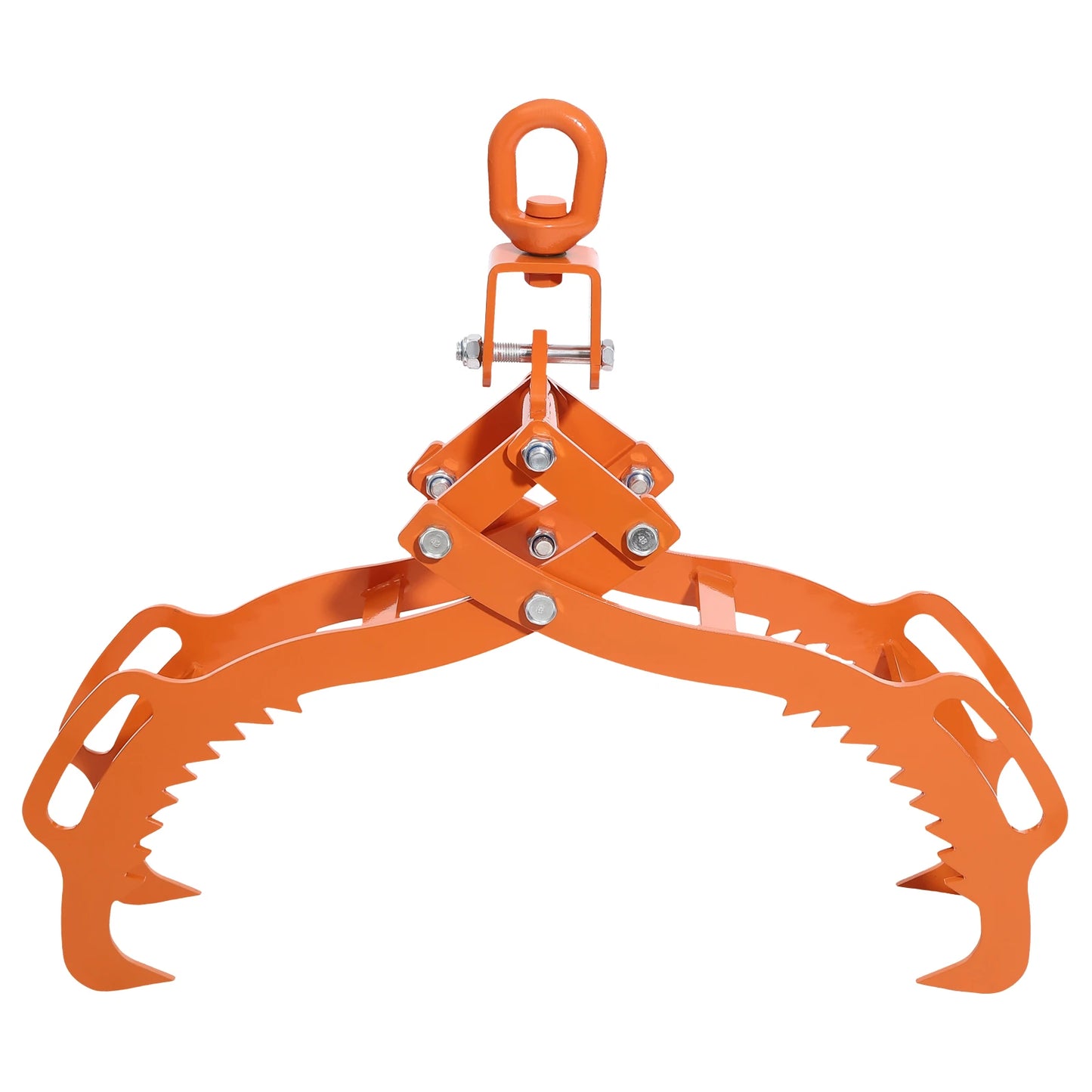 4 Claw Log-Lifting Tong Professional Log Skidding Tong Orange Steel Non-slip Jaw for Forestry Ranching Construction