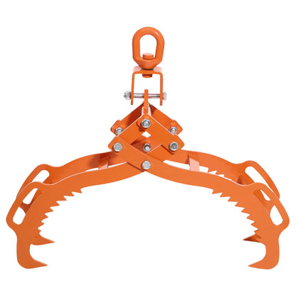 4 Claw Log-Lifting Tong Professional Log Skidding Tong Orange Steel Non-slip Jaw for Forestry Ranching Construction