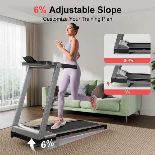 Foldable Treadmill with Incline 3.5 HP, 350 LBS Capacity, Touch Screen, App Data Monitoring